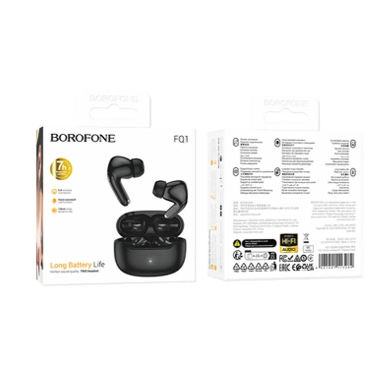 Бездротові навушники BOROFONE FQ1 Shine wireless BT headset Black (6941991113284)