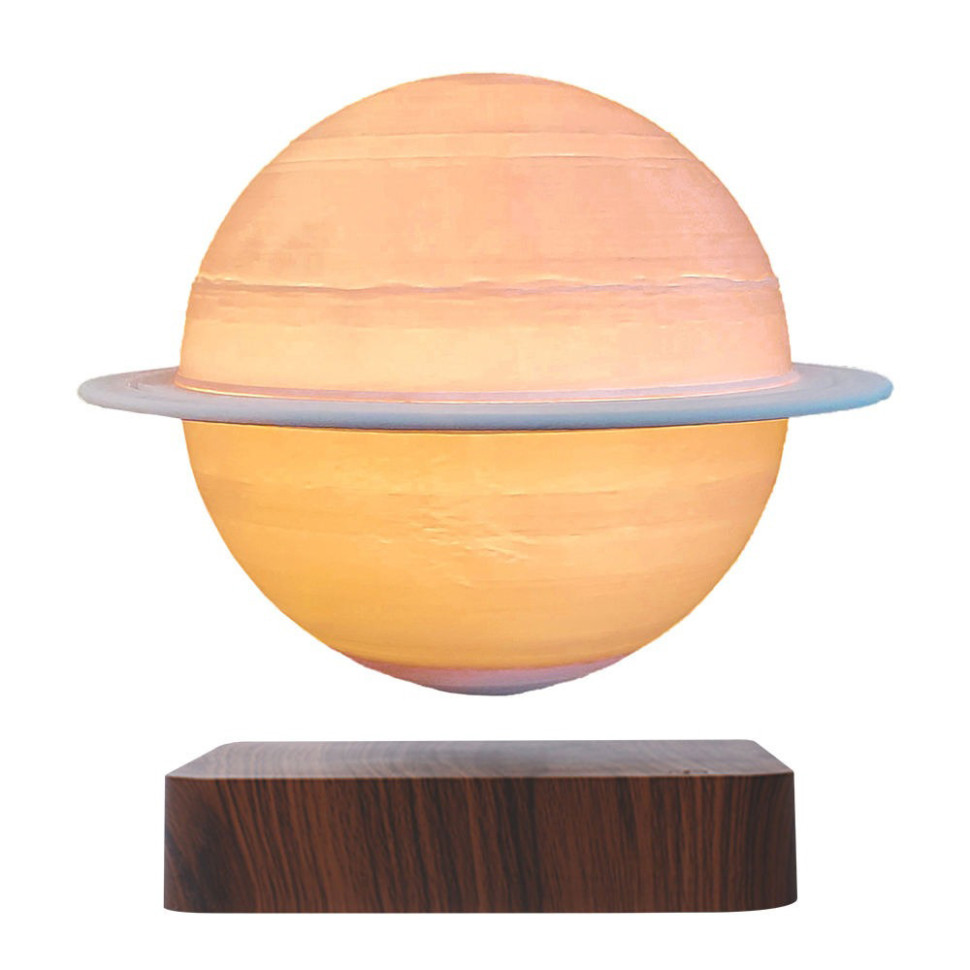 Магнітна левітаційна лампа HCNT Levitating Lamp Saturn Dark Wood Grain (SIM10-GW5-S)