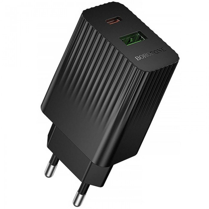 Мережевий зарядний пристрій BOROFONE BAS76A Source PD30W+QC3.0 charger Black (6941991122873)