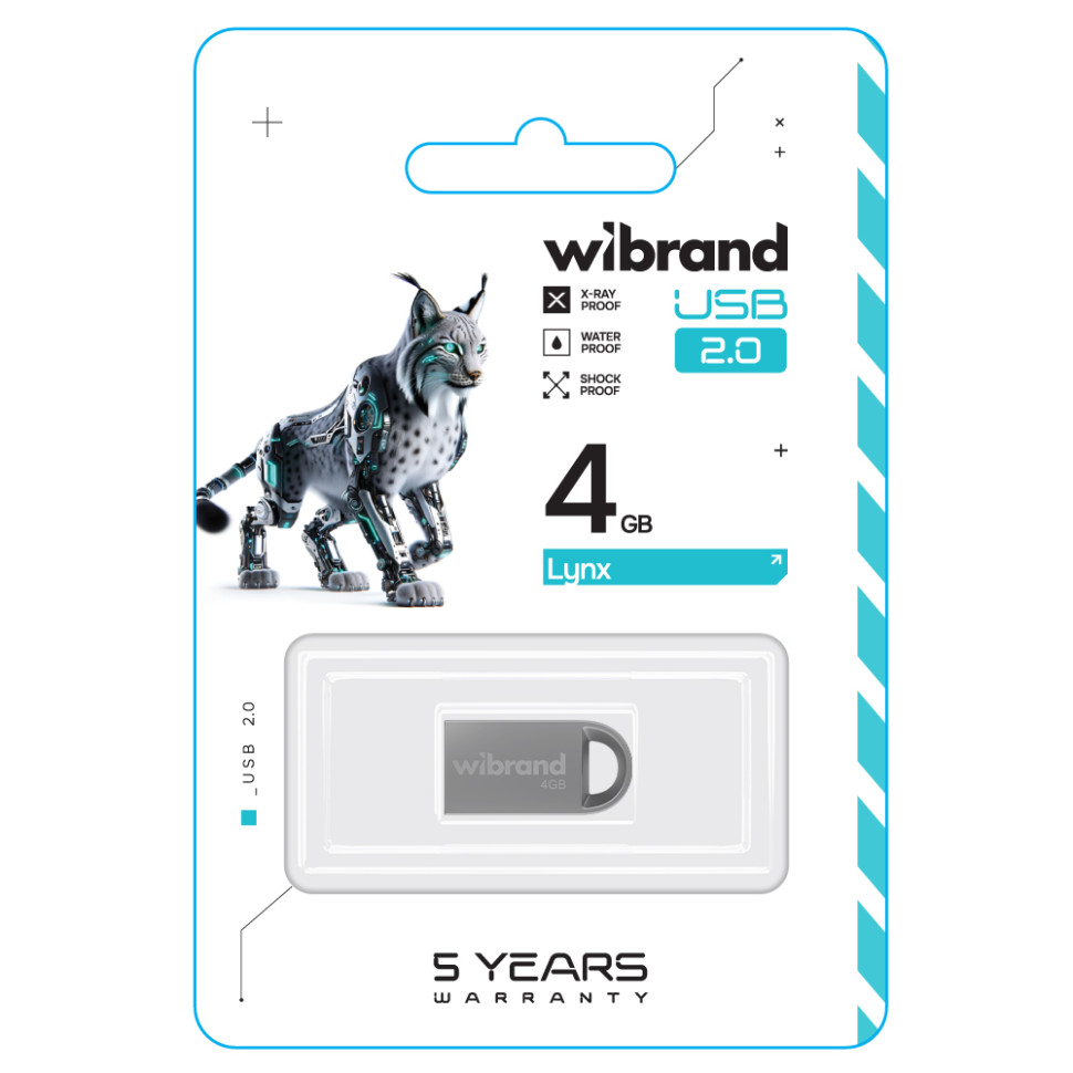 Флеш-накопичувач Wibrand USB 2.0 Lynx 4Gb Silver (WI2.0/LY4M2S)