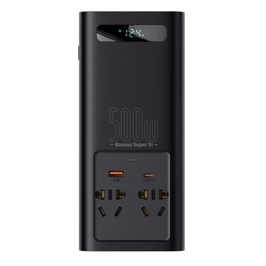 Автомобільний інвертор Baseus Super Si Power Inverter 500W (220V CN/EU ) Black (CGNB000101)