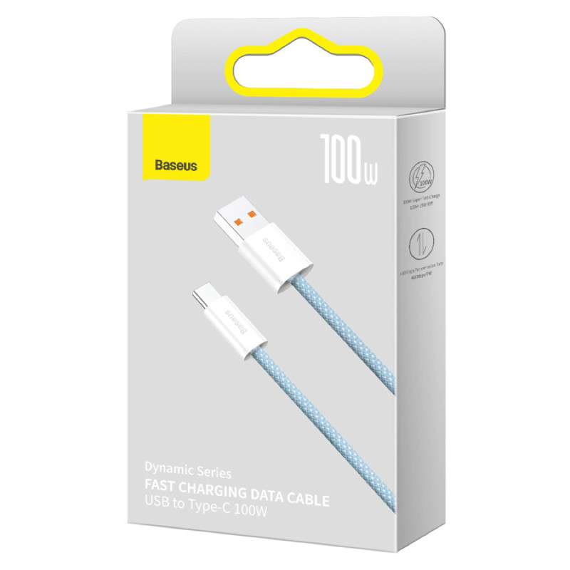 Кабель Baseus Dynamic Series Fast Charging Data Cable USB to Type-C 100W 1m Blue (CALD000603)
