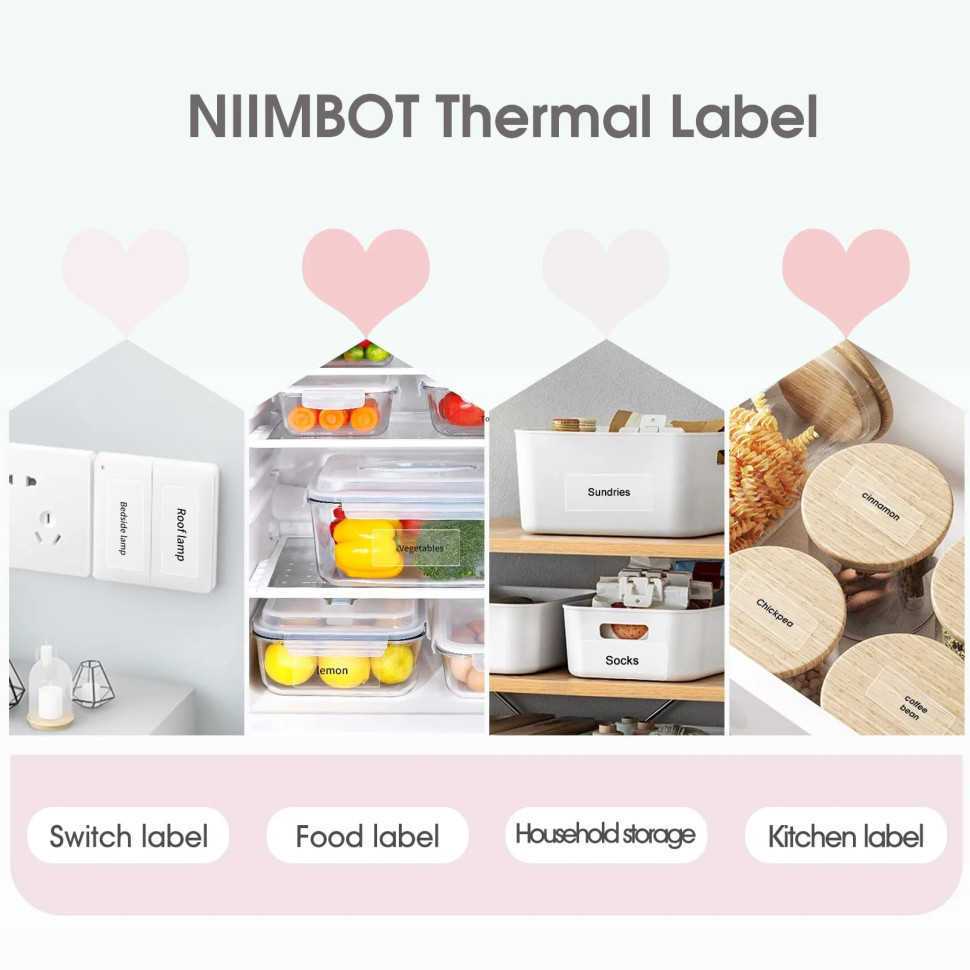 Етикетки Niimbot 40×60 мм Transparent (прозорі, 125 шт.) (для принтерів B1 / B21 / B3S)