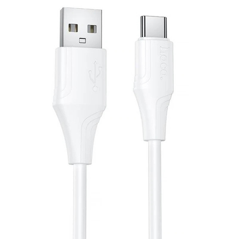 Кабель HOCO X124 Bien silicone charging data cable Type-C White (6942007664431)