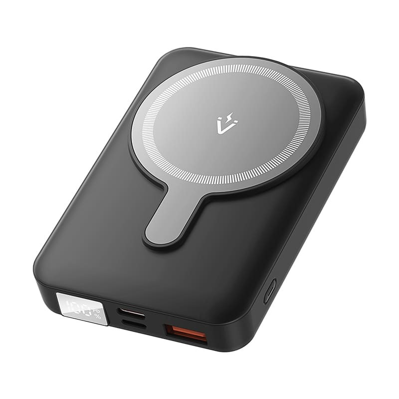 Зовнішній акумулятор Vention 10000mAh Magnetic Wireless Power Bank (USB-C + Lightning + USB-C + USB-A +Wireless) 22.5W Black LED Display Type (FHTB0) (FHTB0)