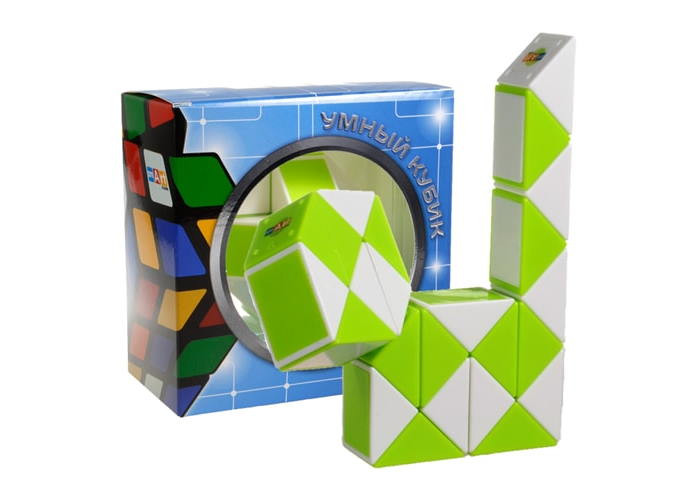 Змійка Рубіка біло-зелена в коробці (Smart Cube Snake White and Green in box) (SCT404)