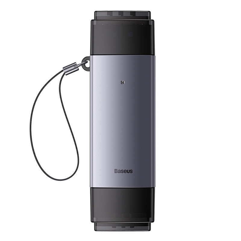 USB-хаб Baseus Lite Series USB-A & Type-C  to SD/TF Card Reader  Grey (WKQX060113)