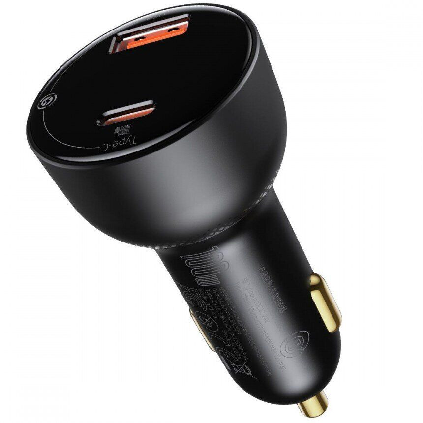 Автомобільний зарядний пристрій Baseus Superme Digital Display PPS Dual Quick Charger Car Charger 100 W Black (CCZX-01)