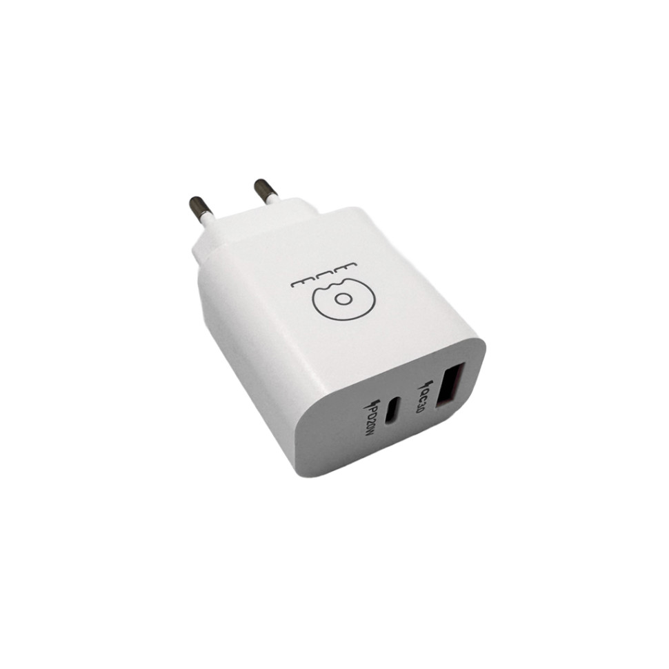 Мережевий зарядний пристрій WUW-C172 20W PD USB-C + USB QC3.0 18W black (c172B)
