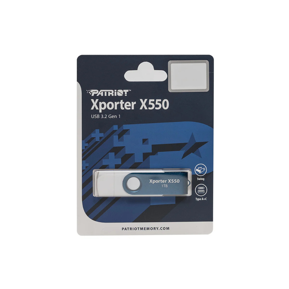 Флеш-накопичувач Patriot USB 3.2 Gen 1 Xporter X550 1TB Type-A+C (PS1TX550AAD)