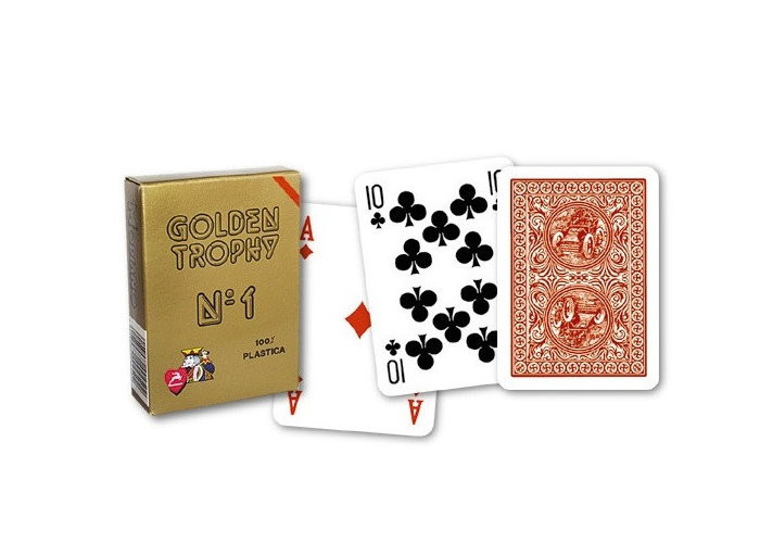 Modiano Карти гральні Modiano Golden Trophy 100% Plastic (red) (00452)