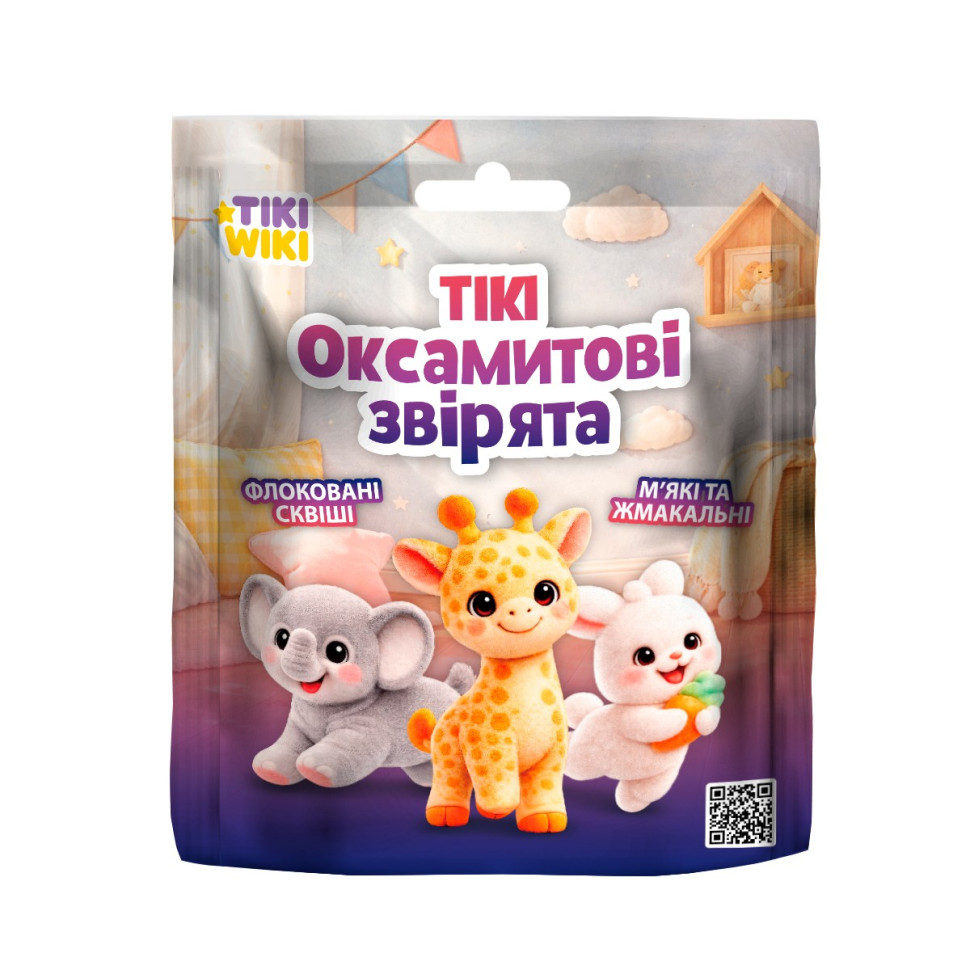 Іграшка-сквіш TIKI WIKI  -  ТІКІ ОКСАМИТОВІ ЗВІРЯТА (у диспл.)