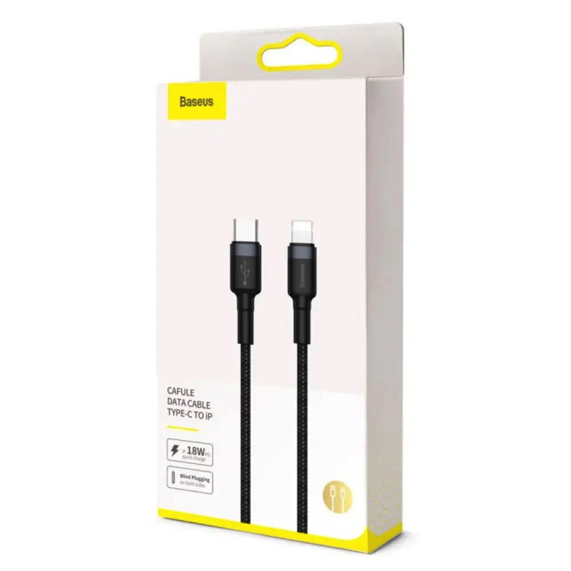 Кабель Baseus Cafule Cable Type-C to iP PD 20W 1m Red+Black (CATLKLF-91)