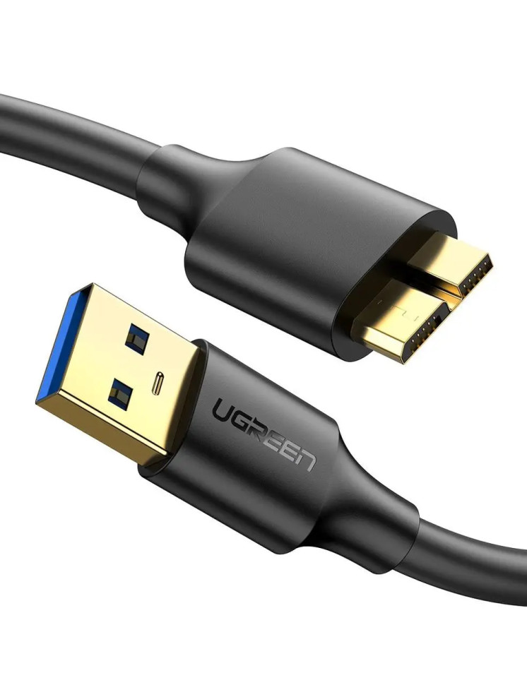 Кабель UGREEN US130 USB 3.0 A Male to Micro USB 3.0 Male Cable 0.5m (Black)(UGR-10840) (UGR-10840)