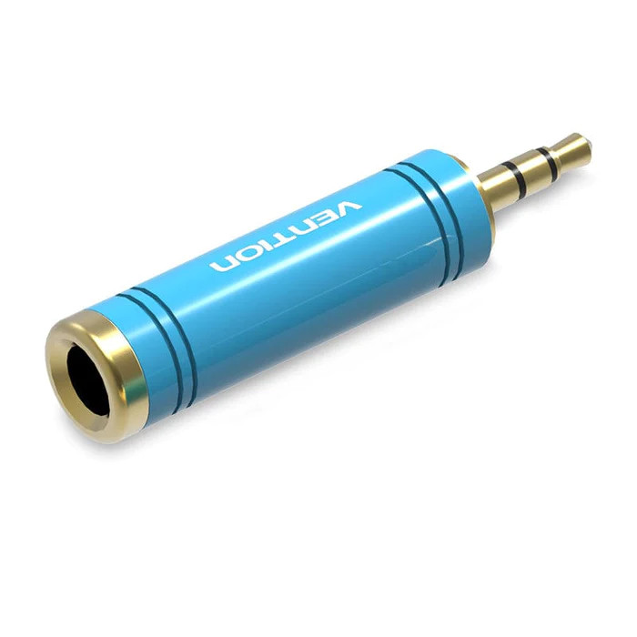 Аудіо перехідник Vention 3.5mm Male to 6.35mm Female Audio Adapter Blue Aluminum Alloy Type (VAB-S04-L) (VAB-S04-L)