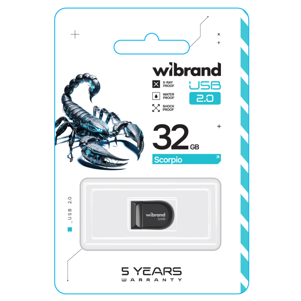 Флеш-накопичувач Wibrand USB 2.0 Scorpio 32Gb Black (WI2.0/SC32M3B)