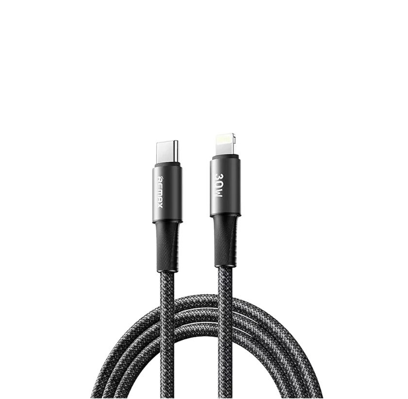 Кабель REMAX WindSpeed Series Fast charging aluminum alloy braided data cable CB25 (C-L)  30W - Black 1.2M (6954851247715)