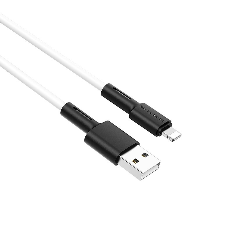 Кабель BOROFONE BX31 USB to iP 2.4A, 1m, silicone, TPE connectors, White (6931474710369)