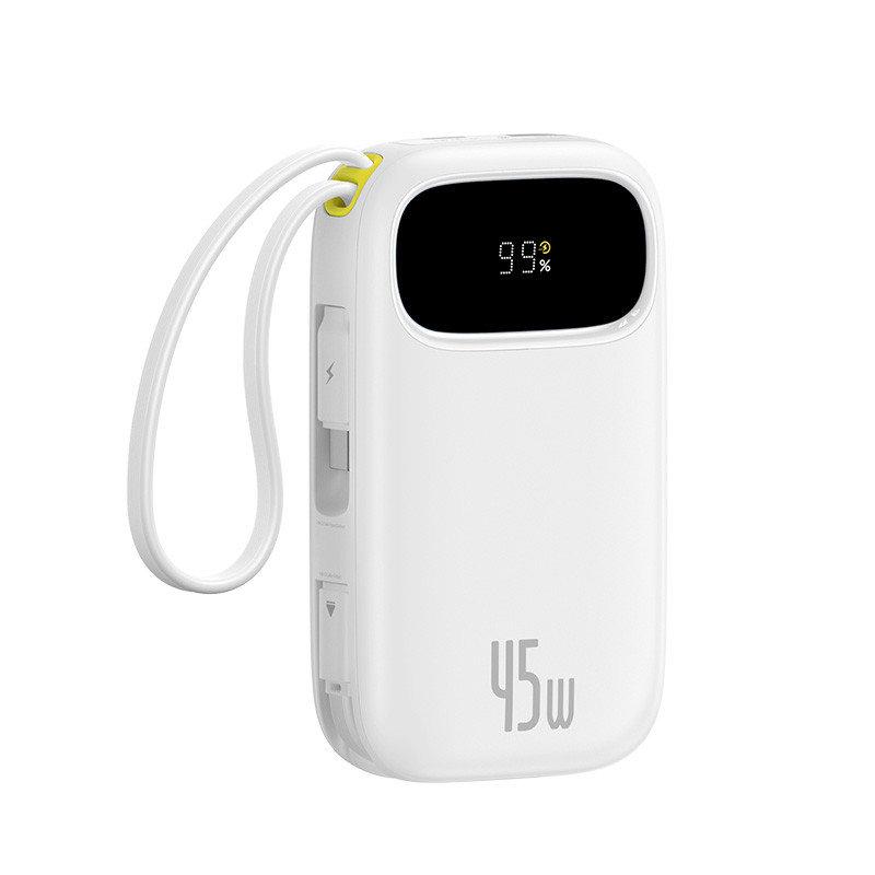 Зовнішній акумулятор Baseus EnerFill FC31 Qpow 3 Digital Display Power Bank with USB-C+iP Cables 20000mAh 45W Moon White (E0028D01)
