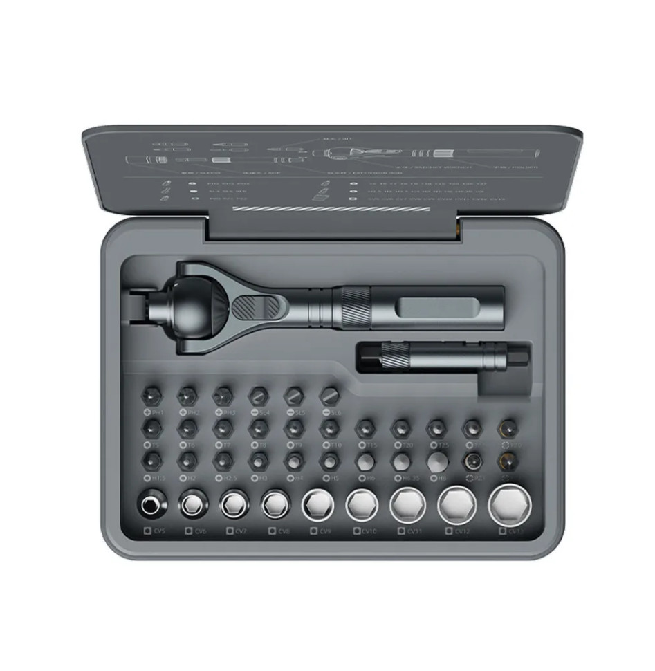 Викрутка з комплектом біт Xiaomi Duke RS2 ratchet screwdriver set gray (RS2)