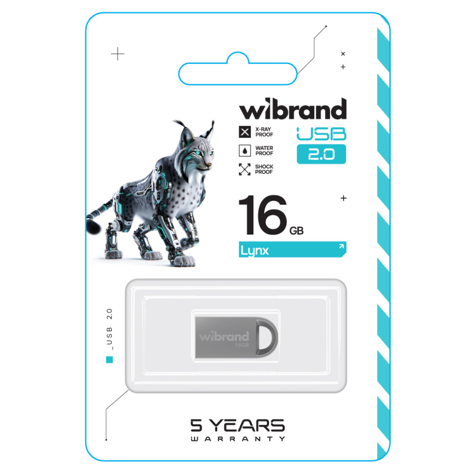 Флеш-накопичувач Wibrand USB 2.0 Lynx 16Gb Silver (WI2.0/LY16M2S)