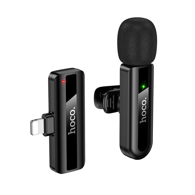 Бездротова мікрофонна система HOCO L20 Fair (Lightning) Black (6942007655484)