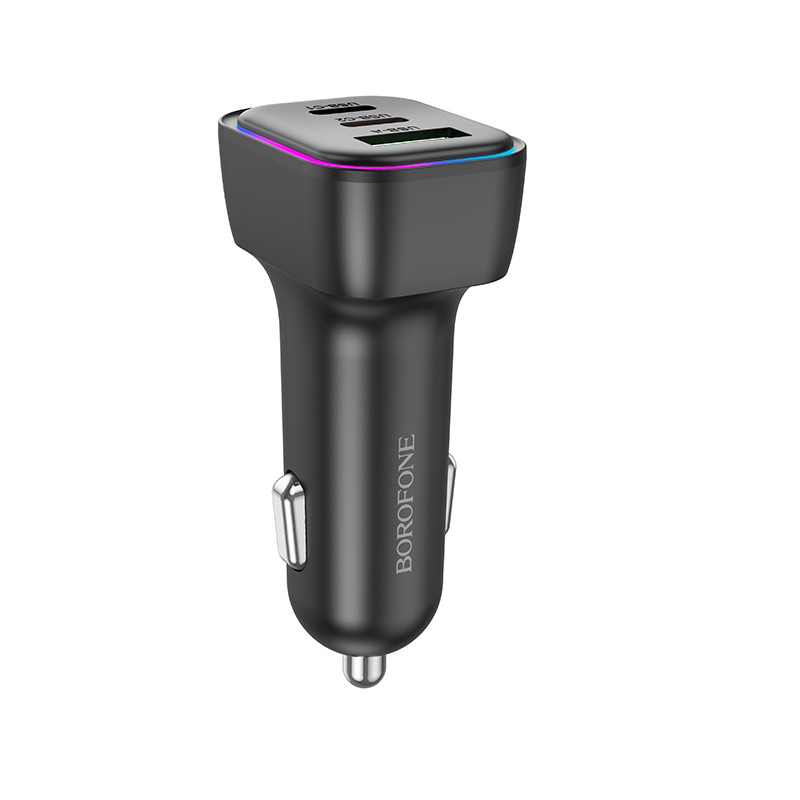 Автомобільний зарядний пристрій BOROFONE BZ28C Trophie PD60W(2C1A) car charger Black (6941991110870)