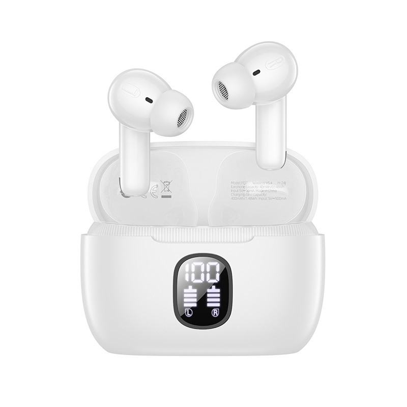 Бездротові навушники BOROFONE FQ7 Treasure wireless ANC+ENC noise reduction BT headset White (6941991120077)