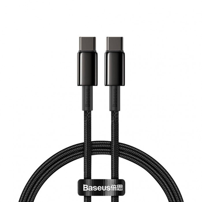 Кабель Baseus Tungsten Gold Fast Charging Data Cable Type-C to Type-C 100W 1m Black (CATWJ-01)