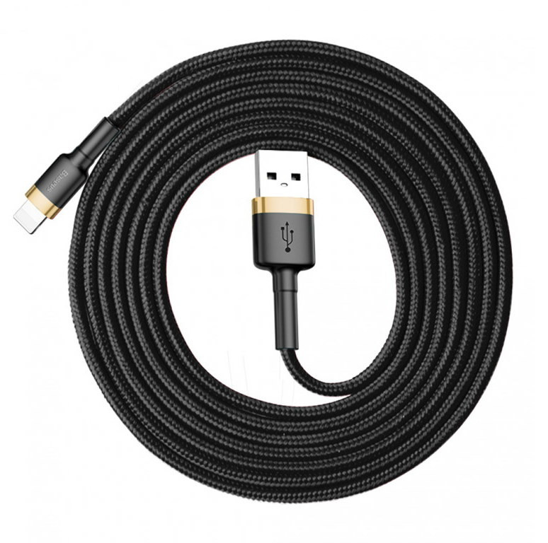 Кабель Baseus Cafule Cable USB For iP 2A 3m Gold+Black (CALKLF-RV1)
