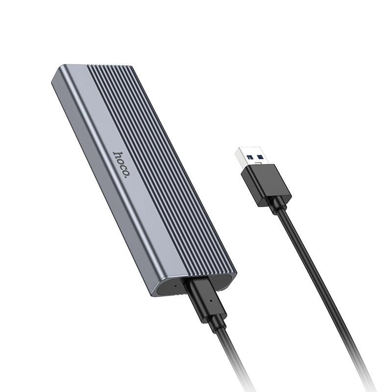 Зовнішня кишеня для накопичувача HOCO HB47 M.2 SSD Enclosure(USB3.1/6Gbps) Metal Gray (6942007632355)