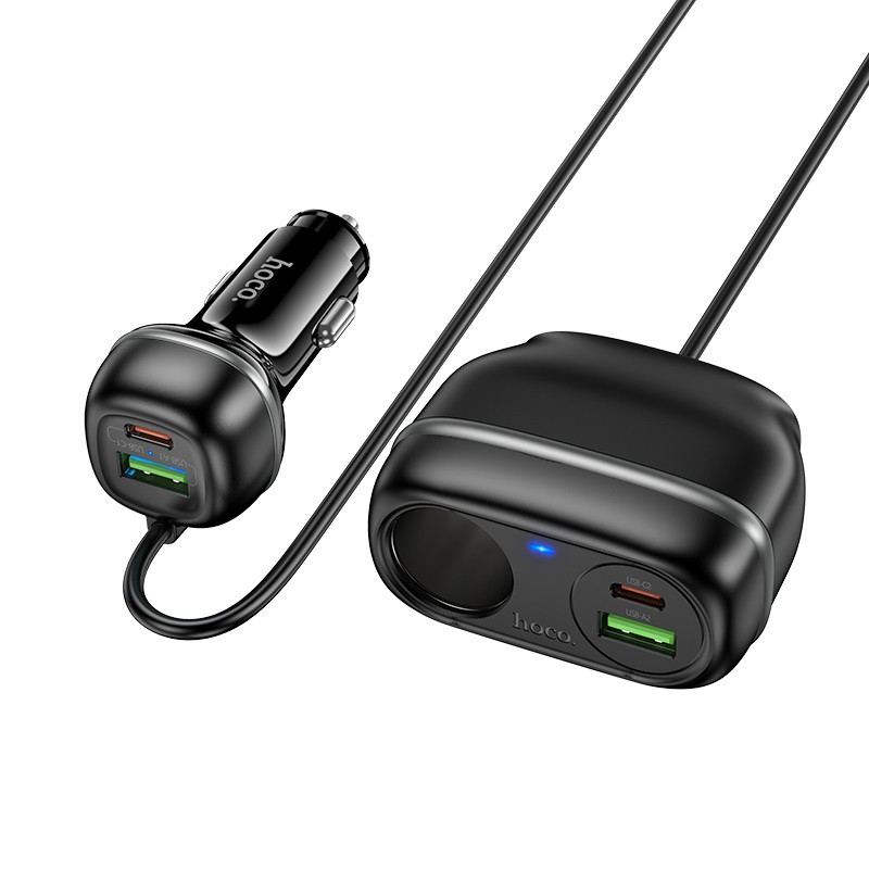 Автомобільний зарядний пристрій HOCO Z59A Rank 96W(2C2A) cigarette lighter slot car charger Black (6942007641517)