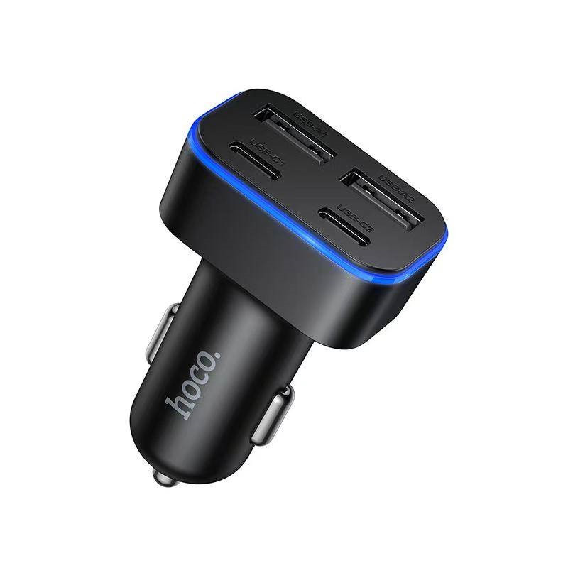Автомобільний зарядний пристрій HOCO Z63 Barry four-port car charger Black (6942007666206)