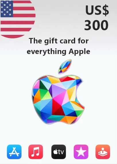 Подарункова карта iTunes 300 USD Gift Card | USA обліковий запис тільки (Ключ активації)