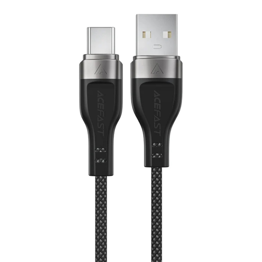 Кабель ACEFAST C11-04 USB to Type-C 3A, 1.2m,  nylon + PVC, zinc connectors, Black (6974316280224)