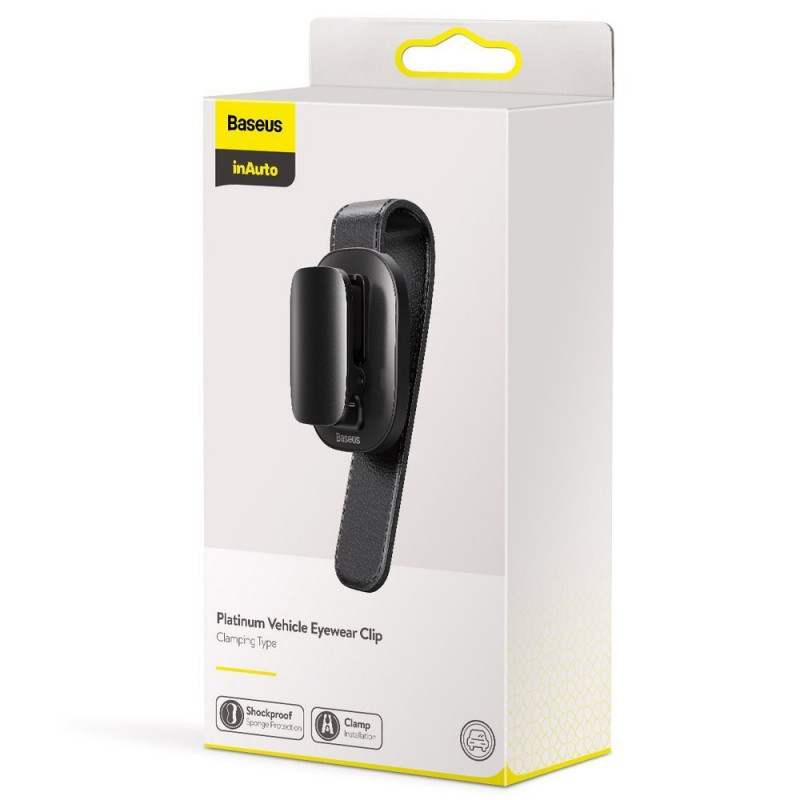 Автомобільний тримач для окуляр Baseus Platinum Vehicle eyewear clip（clamping type）Black (ACYJN-B01)