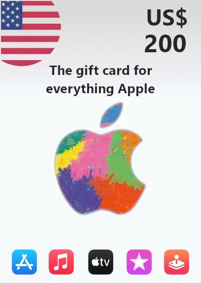 Подарункова карта iTunes 200 USD Gift Card | USA обліковий запис тільки (Ключ активації)