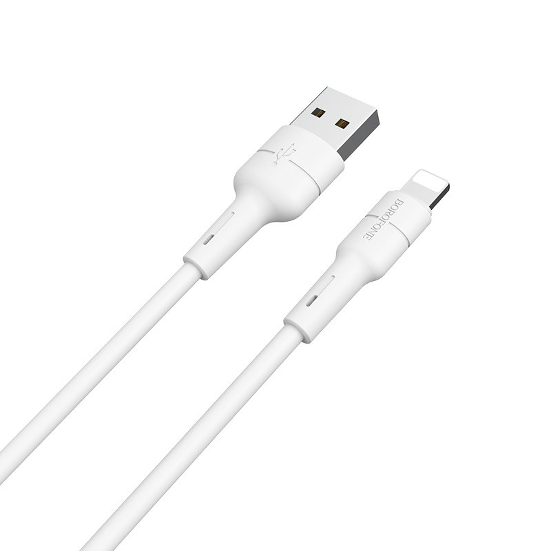 Кабель BOROFONE BX30 USB to iP 2.4A, 1m, silicone, TPE connectors, White (6931474706874)