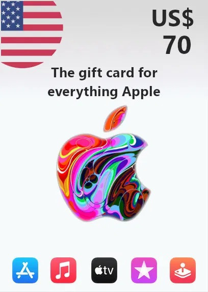Подарункова карта iTunes 70 USD Gift Card | USA обліковий запис тільки (Ключ активації)