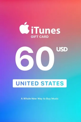 Подарункова карта iTunes 60 USD Gift Card | USA обліковий запис тільки (Ключ активації)