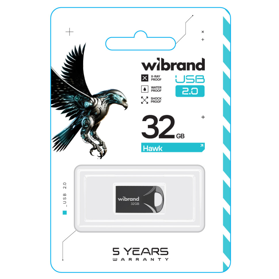 Флеш-накопичувач Wibrand USB 2.0 Hawk 32Gb Black (WI2.0/HA32M1B)