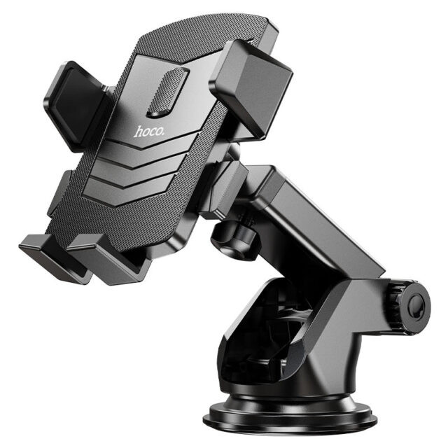 Автотримач для телефона HOCO CA83 David one-button center console car holder Black (6931474748423)