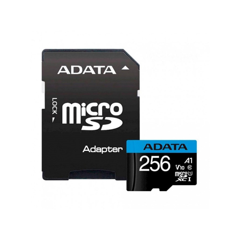 Карта пам'яті ADATA Premier microSDXC (256GB UHS-I / Class 10 / A1 / V10) (у комплекті SD-адаптер)