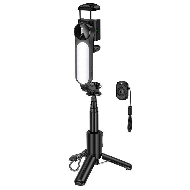 Селфі-монопод HOCO K90 Feliz single-axis live broadcast holder Black (6942007673204)