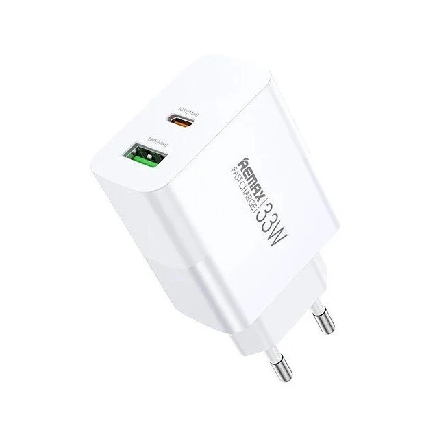 Мережевий зарядний пристрій REMAX Kiddy Series 33W A+C Fast Charger RP-U122 EU-White (6954851209393)
