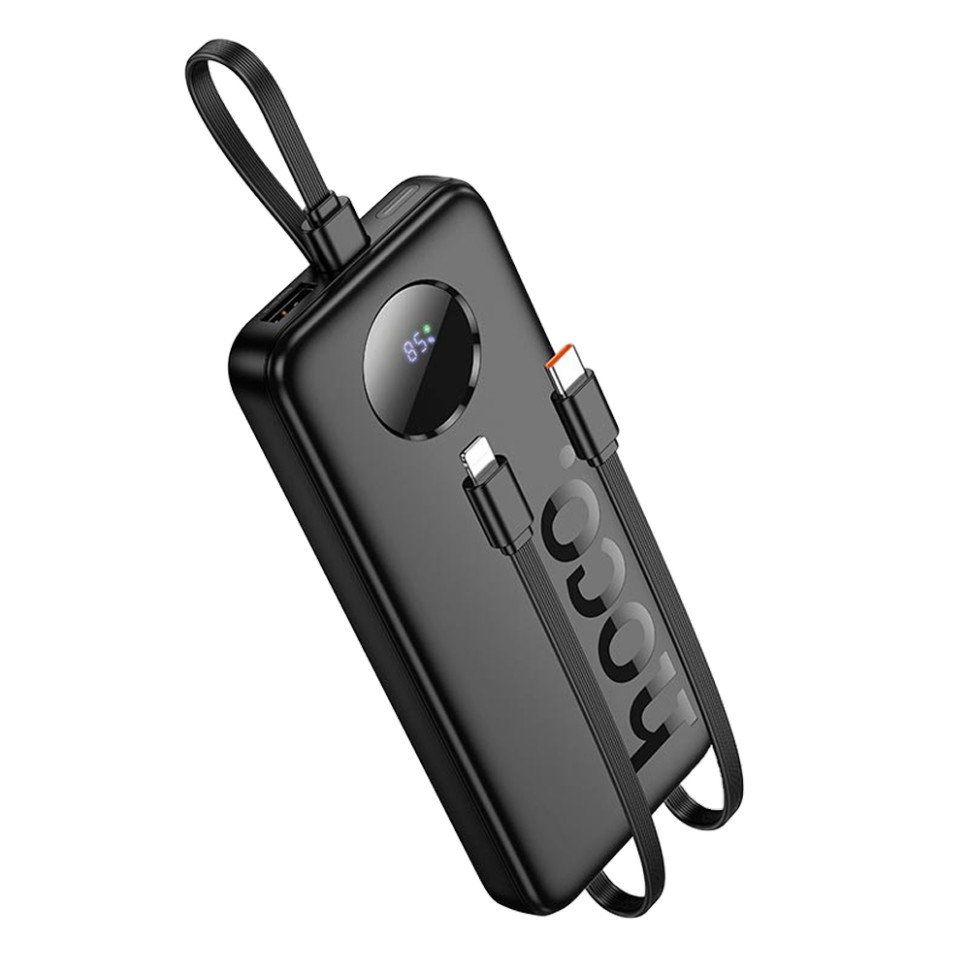 Зовнішній акумулятор HOCO J132 Sabio fully compatible power bank with 3 cables (10000mAh) Black (6942007632577)