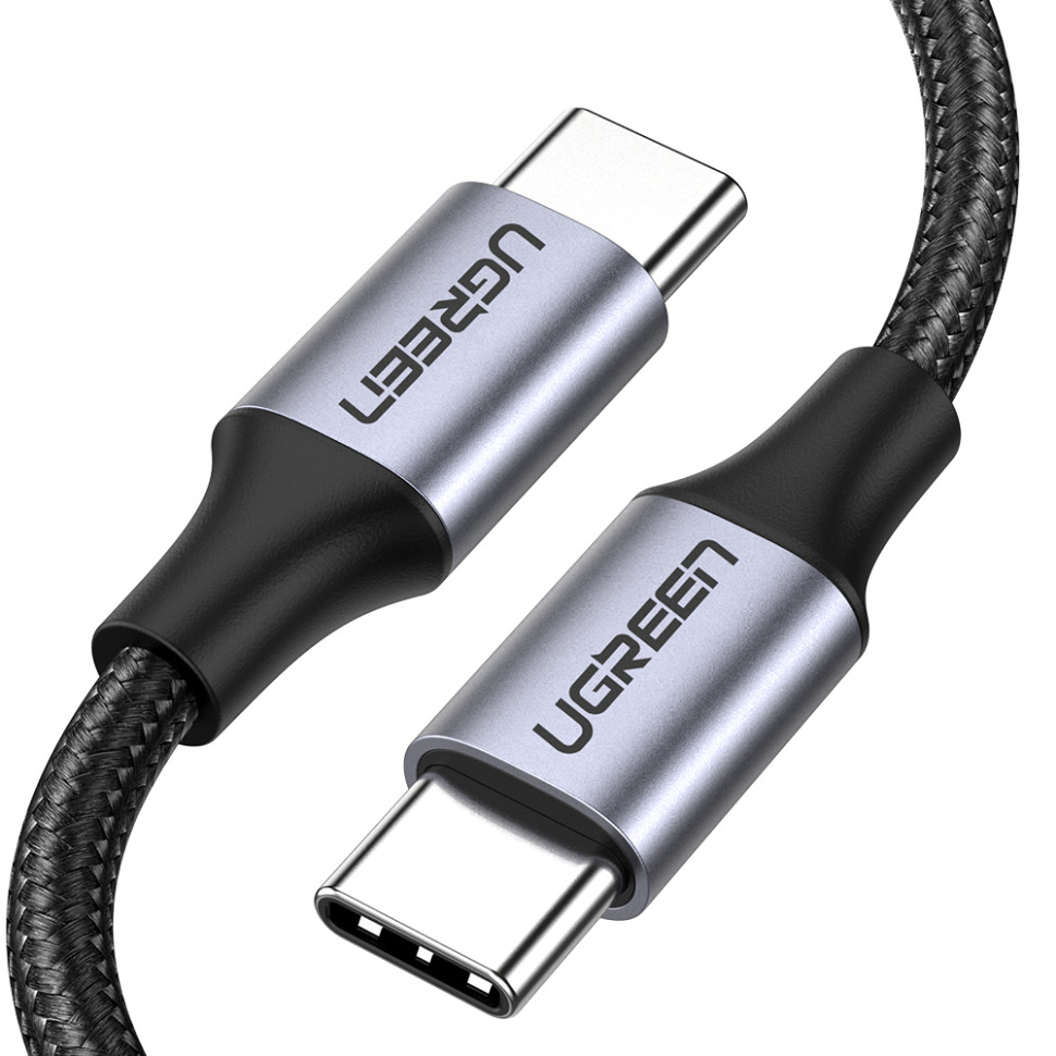 Кабель UGREEN US261 USB-C to USB-C PD Fast Charging Cable 3A Max Gray Black 1m (UGR-50150)