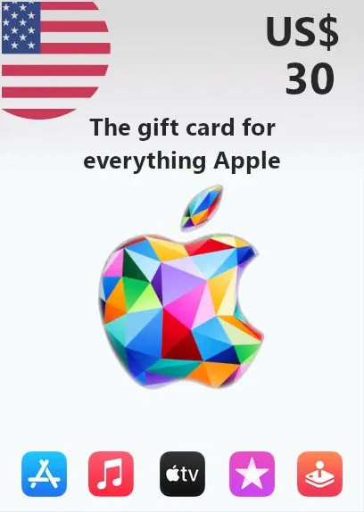 Подарункова карта iTunes 30 USD Gift Card | USA обліковий запис тільки (Ключ активації)
