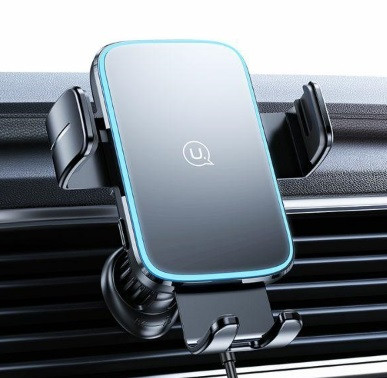 Автотримач для телефона з БЗП Usams CD230  Wireless Charging Car Holder (Air Vent) Black (CD230ZJ01)