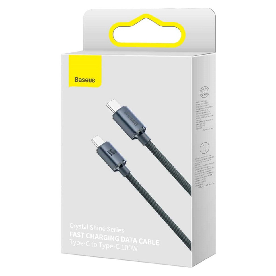 Кабель Baseus Crystal Shine Series Fast Charging Data Cable Type-C to Type-C 100W 1.2m Black (CAJY000601)